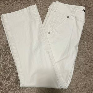 NY&Co white low rise flared denim in size 12